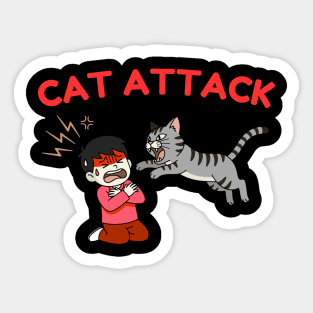 Cat Attack Panic Sticker